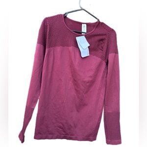 Fabletics Musetta Seamless Long Sleeve Top – Berry Red